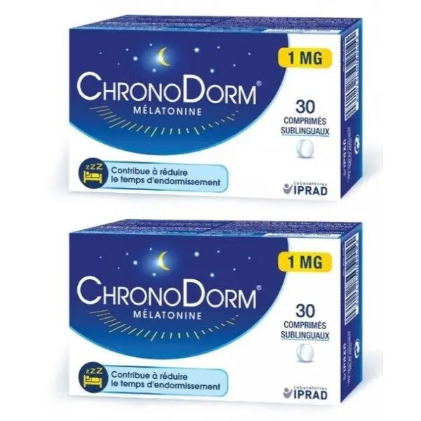 Chronodorm - mélatonine - lot de 2 x 30 comprimés sublinguaux Lariboisière Shop