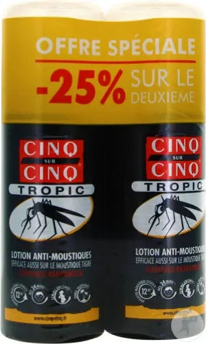 Cinq Sur Cinq - Tropic Lotion Anti-Moustique Spray - 2x75ml Lariboisière Shop