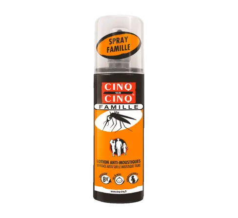 Cinq-sur-cinq FAMILLE - Lotion Anti-Moustiques Zones Tempérées, Adulte et Enfant - 100ml Lariboisière Shop