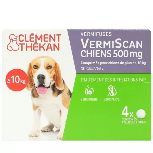 Clem - Vermiscan comprimés vermifuges pour chien - x4 Lariboisière Shop