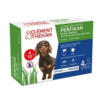 Clement Thekan - Anti-Puces Anti-Tiques Chien 4-10kg - 4 Pipettes Lariboisière Shop
