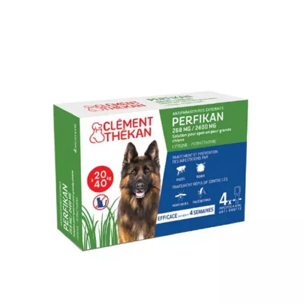 Clément Thékan - PERFIKAN 268 mg/2400 mg Grands Chiens 20 à 40kg Anti Parasitaires Externes - Pipette 4x 4.40ml Lariboisière Shop