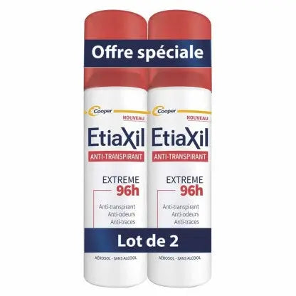 Cooper - ETIAXIL DEODORANT ANTI-TRANSPIRANT 96H - LOT DE 2X150ML Lariboisière Shop