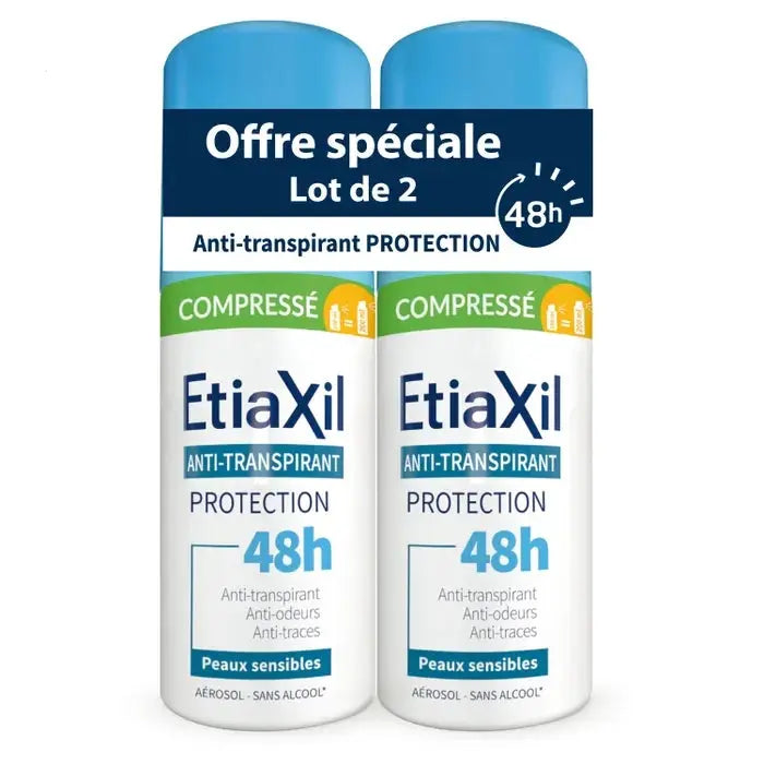 Cooper - Etiaxil Anti-Transpirant Protection 48h - Transpiration Modérée - Format Compressé - 2x100ml Lariboisière Shop