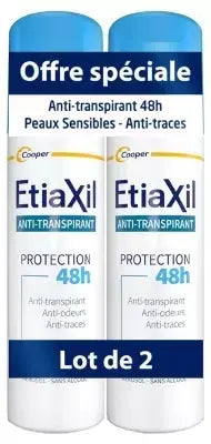 Cooper - Etiaxil Déodorant Anti-Transpirant Protection 48H Aérosol -Lot de 2 x 150 ml Lariboisière Shop