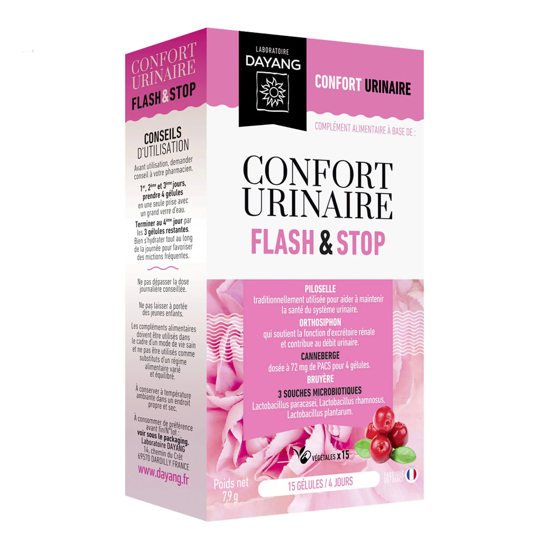 DAYANG Confort Urinaire Flash & Stop – 15 gélules Lariboisière Shop