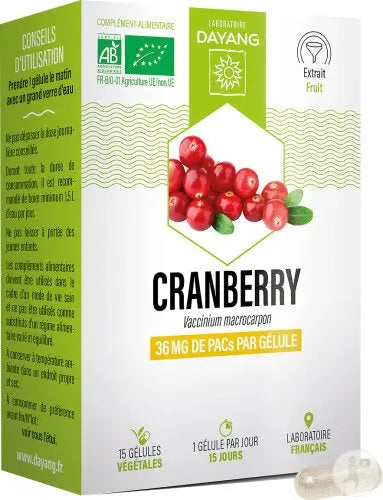 DAYANG Cranberry Bio – 15 gélules Lariboisière Shop
