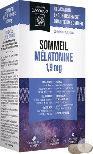 DAYANG Sommeil Mélatonine 1,9 mg – 30 comprimés Lariboisière Shop