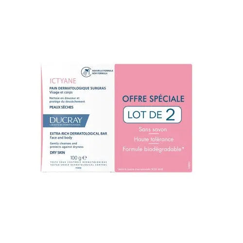 Ducray Ictyane – Pain Dermatologique Surgras 100 g lot de 2 Lariboisière Shop
