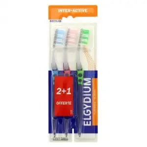 ELGYDIUM Brosse à Dents Inter-Active Medium x3 Lariboisière Shop