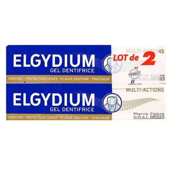 ELGYDIUM Dentifrice Multi-Actions 5-en-1 Duo 75 ml x2 Lariboisière Shop