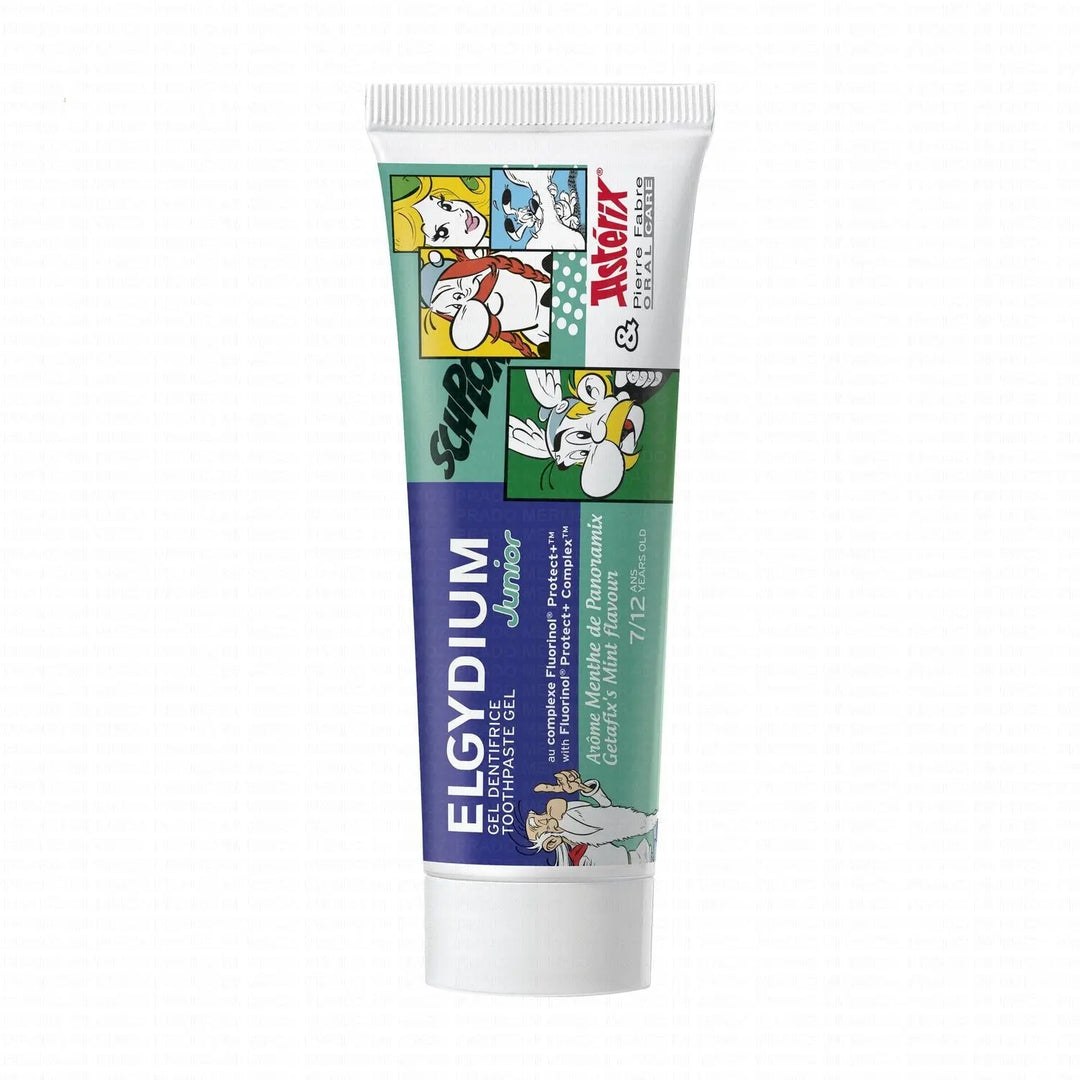 ELGYDIUM Junior Astérix Menthe Douce 7-12 ans Dentifrice Enfant 50 ml Lariboisière Shop
