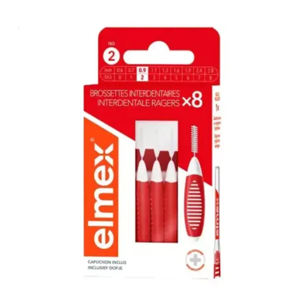 Elmex - 8 Brossettes Interdentaires - T2 0.9mm Lariboisière Shop
