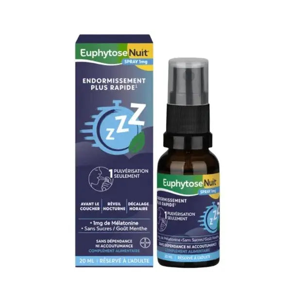 Euphytose - Euphytose Nuit - Endormissement Plus Rapide 1mg - Spray 20ml Lariboisière Shop