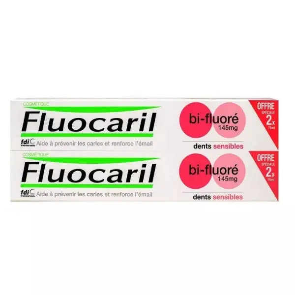 FLUOCARIL Bi-Fluoré Dents Sensibles Menthe 2 x 75 ml – Soulage la sensibilité et protège durablement les dents Lariboisière Shop