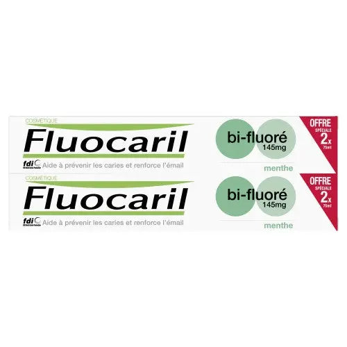 FLUOCARIL Bi-Fluoré Menthe 2 x 75 ml – Dentifrice anti-caries et protection de l'émail Lariboisière Shop
