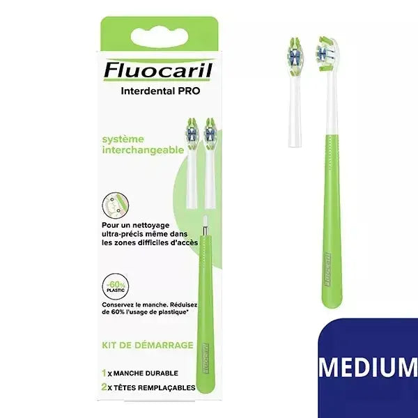 FLUOCARIL Pro Adulte Recharges Medium – 2 Têtes remplaçables pour brosse à dents Interdental Pro Lariboisière Shop