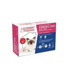Fiprokil duo – Puces et Tiques chat – 4 pipettes – CLEMENT THEKAN Lariboisière Shop