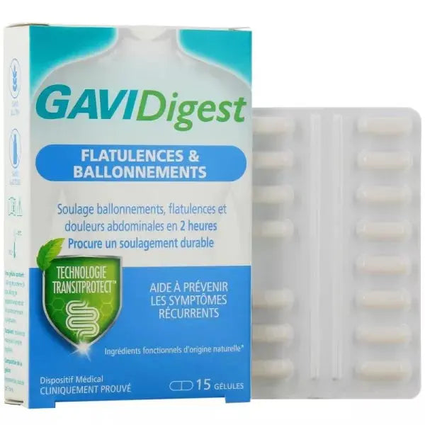 GAVIDigest - Flatulences & Ballonnements - 15 Gélules Lariboisière Shop