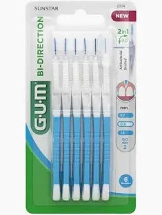 GUM Brossettes Interdentaires BI-DIRECTION Bleu 2314 – 0,9 mm Lariboisière Shop