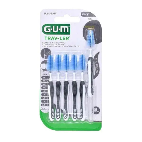 GUM Brossettes Interdentaires Trav-Ler ISO 7 – 2,6 mm – 6 Brossettes Lariboisière Shop