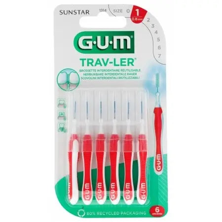 GUM TRAV-LER Brossettes Interdentaires 0,8 mm Lariboisière Shop