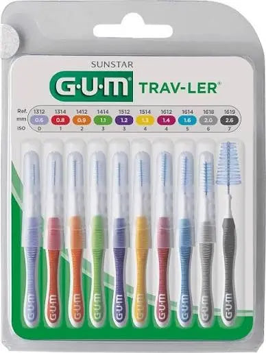 GUM Trav-Ler Brossettes Interdentaires M-Pack – 10 Brossettes Multi-tailles Lariboisière Shop