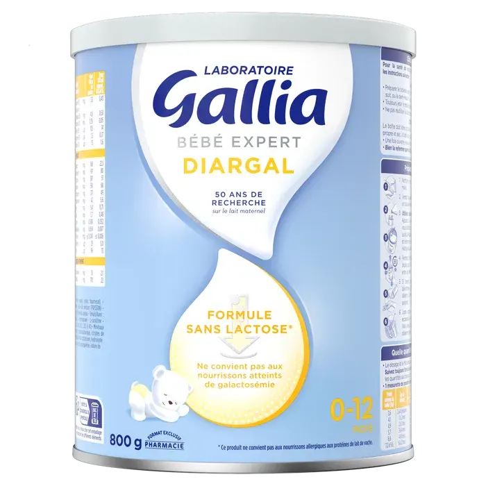 Gallia - BÉBÉ EXPERT - Diargal Lait en Poudre Sans Lactose - De 0 à 12 mois - 800g Lariboisière Shop