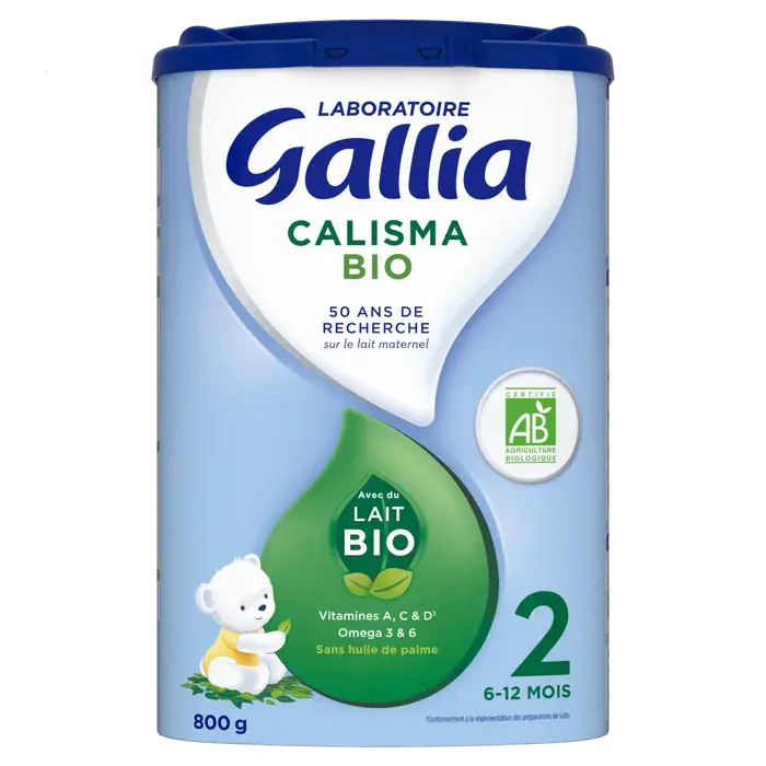 Gallia - CALISMA - Lait 2ème Âge Bio - De 6 à 12 mois - 800g Lariboisière Shop