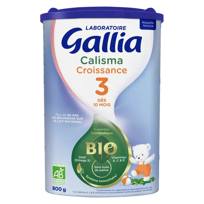 Gallia - CALISMA - Lait de Croissance 3ème Âge Bio - 10 mois et plus - 800g Lariboisière Shop