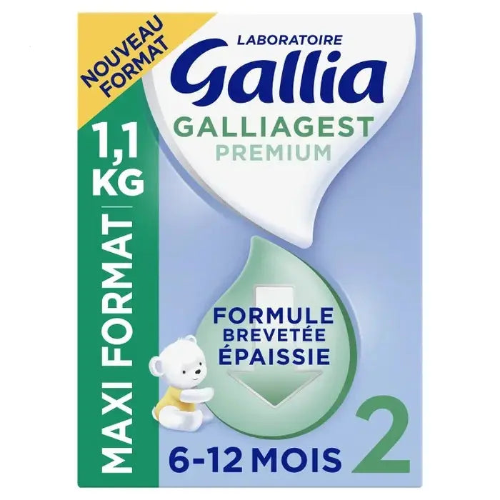 Gallia - GALLIAGEST PREMIUM - Lait en Poudre 2ème Âge - Formule Epaisse - De 6 à 12 mois - 1.1kg Lariboisière Shop