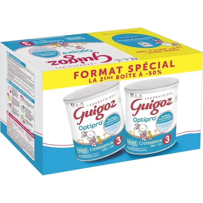 Guigoz - OPTIPRO - Lait de Croissance 3ème Âge - Dès 1 an - BiPack - 2x780g Lariboisière Shop