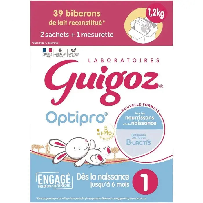 Guigoz - OPTIPRO - Lait en Poudre 1er Âge - Dès la Naissance jusqu'à 6 mois - 1.2kg Lariboisière Shop