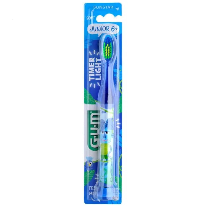 Gum JUNIOR - TIMER LIGHT 903 - Brosse à Dents Lumineuse Suple +7 ans Lariboisière Shop