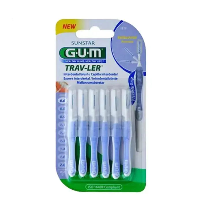 Gum - TRAV-LER 1312 - Brossette Interdentaire 0.6mm - 6 Unités Lariboisière Shop