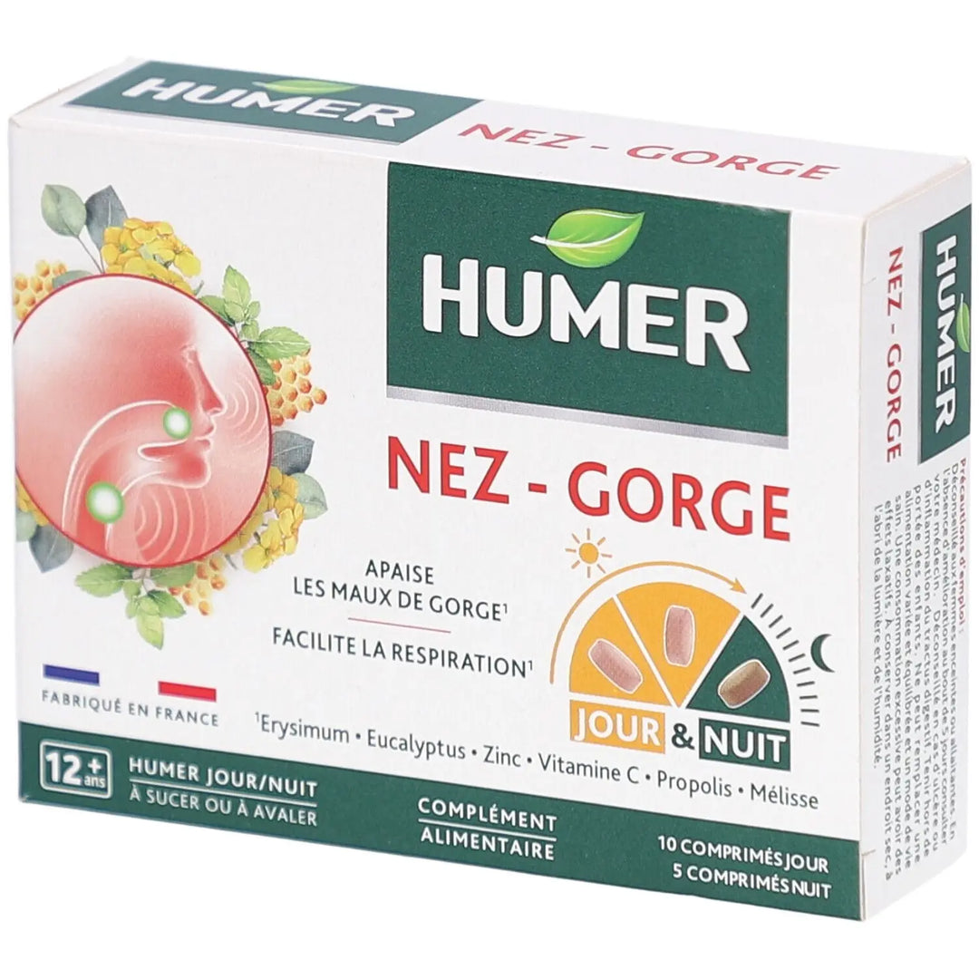 Humer Rhume nez-gorge Jour & Nuit 15 comprimés Lariboisière Shop