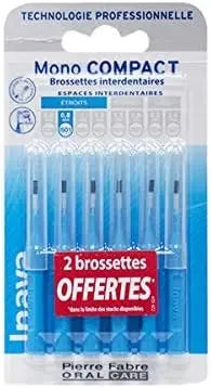 INAVA Brossettes Mono Compact Bleues ISO 1 (0,8 mm) – Boîte de 4 + 2 Lariboisière Shop