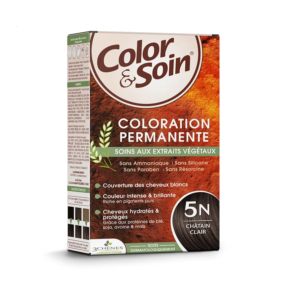 LTC - Color & Soin Permanente - Coloration Capillaire - 5N Châtain Clair 1 kit Lariboisière Shop