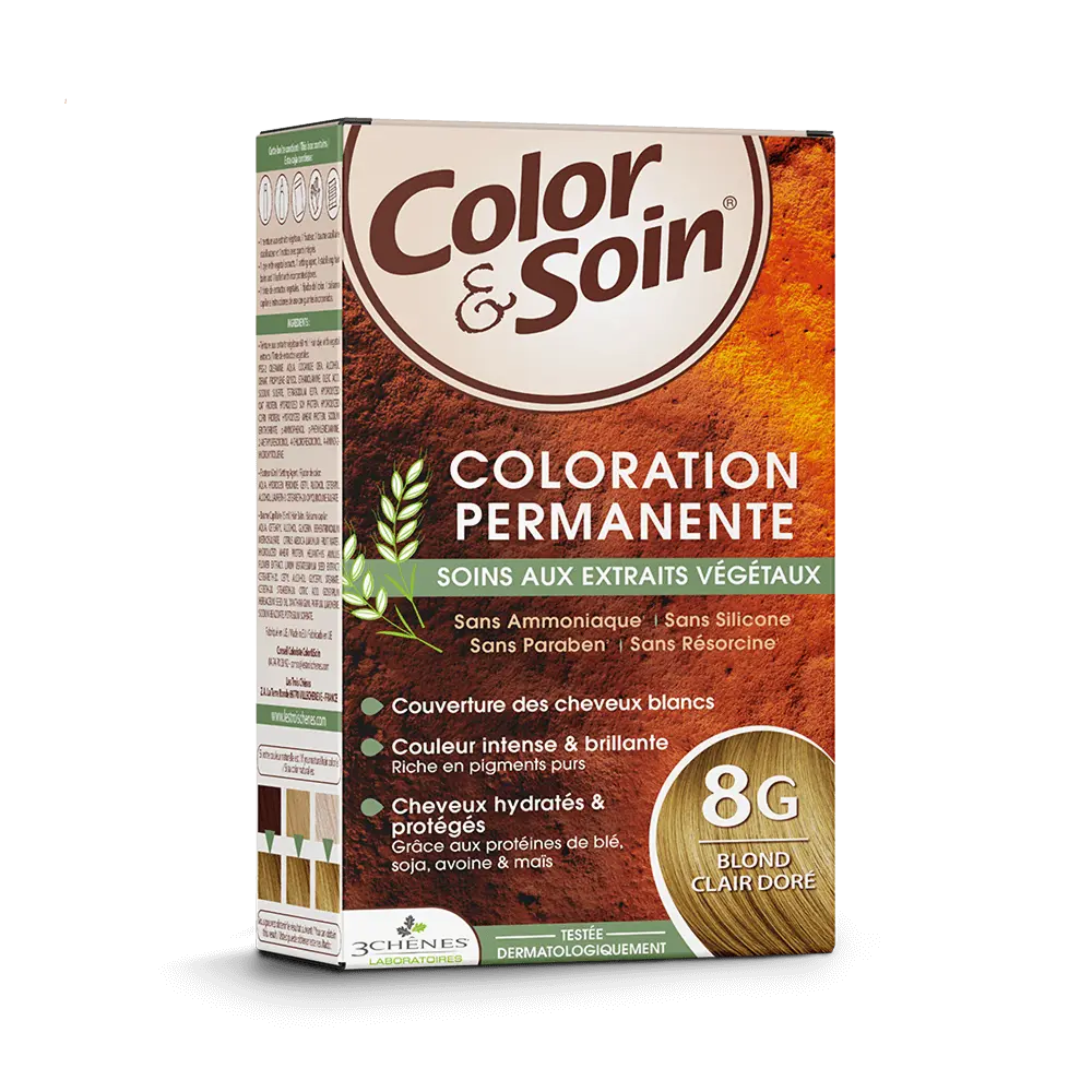 LTC - Color & Soin Permanente - Coloration Capillaire - 8G Blond Clair Doré 1 Kit Lariboisière Shop
