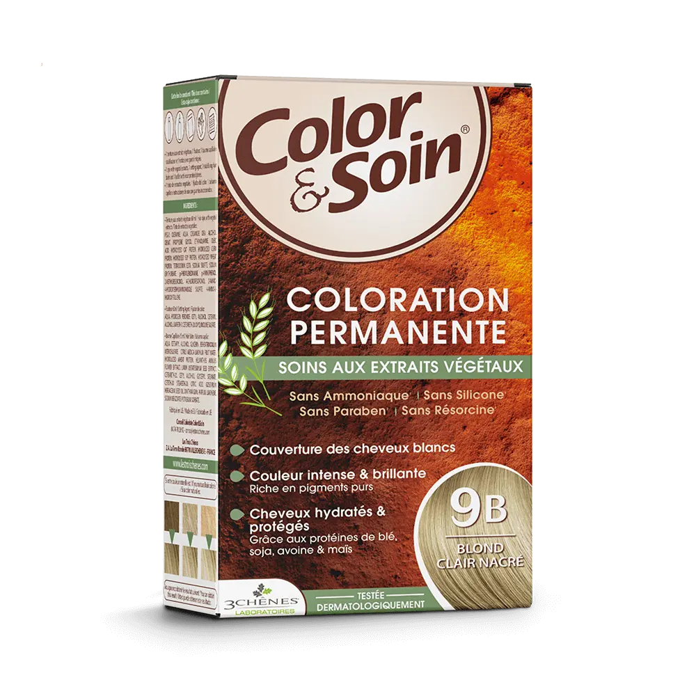 LTC - Color & Soin Permanente - Coloration Capillaire - 9B Blond Clair Nacré 1 kit Lariboisière Shop