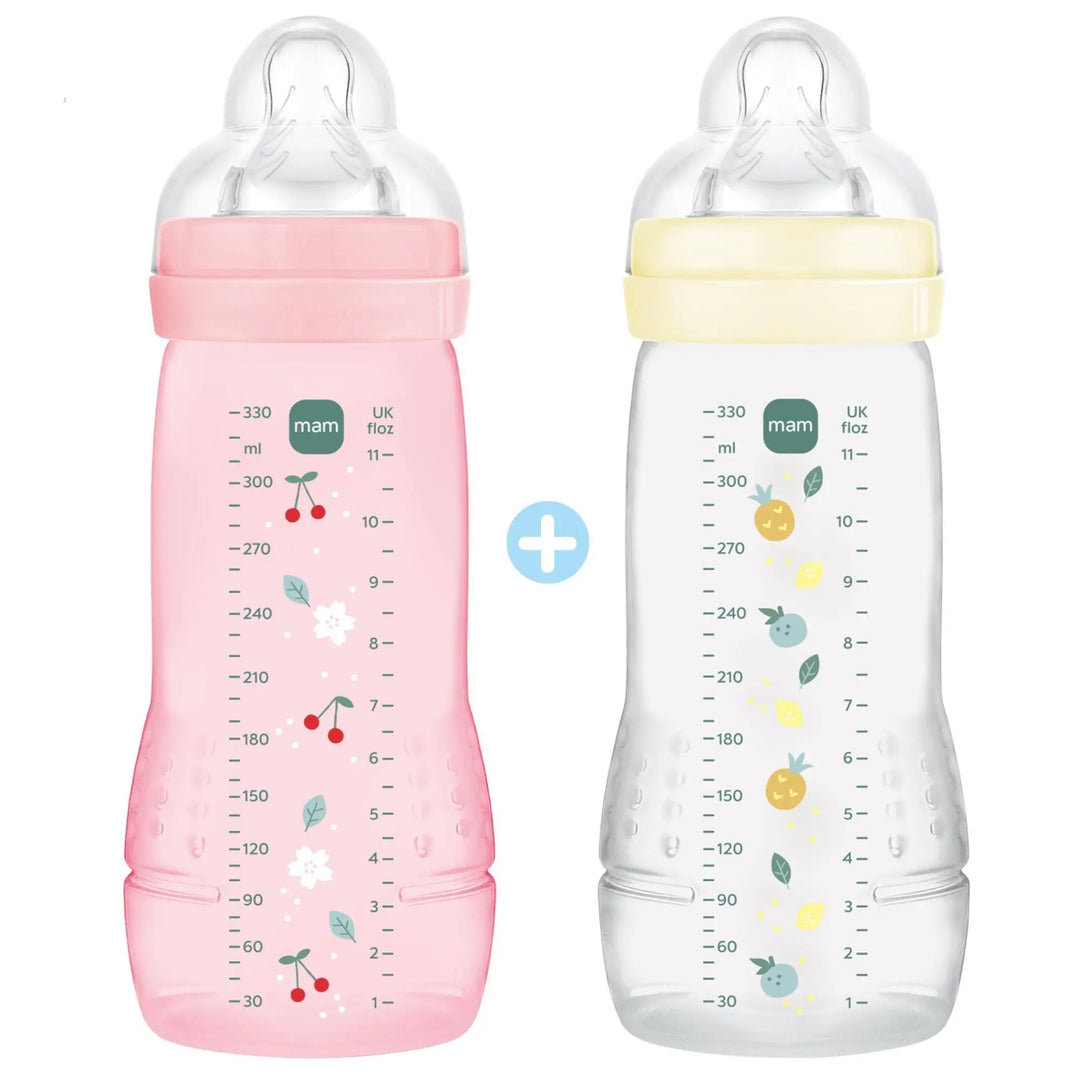 MAM Easy Active Biberons 2ème Âge Fille 330 ml – Lot de 2 Lariboisière Shop