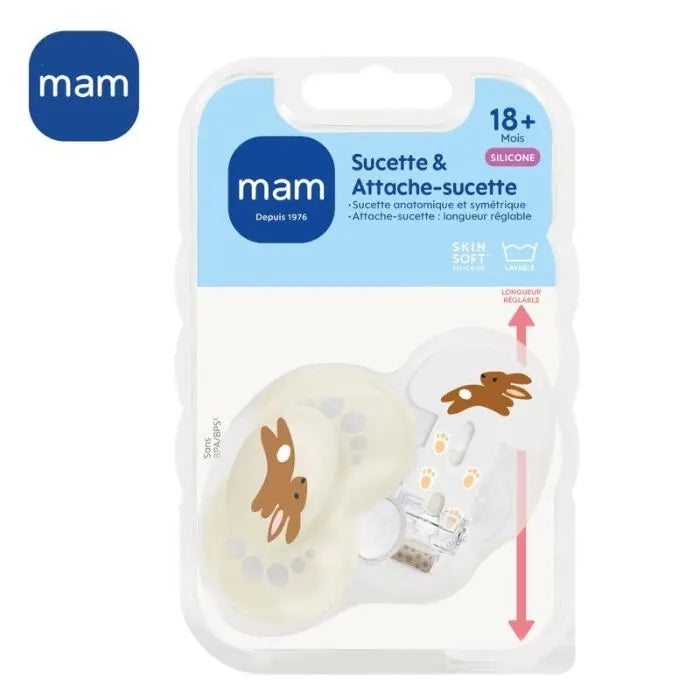 MAM Kit Sucette & Attache-Sucette Silicone 18+ Mois Lariboisière Shop
