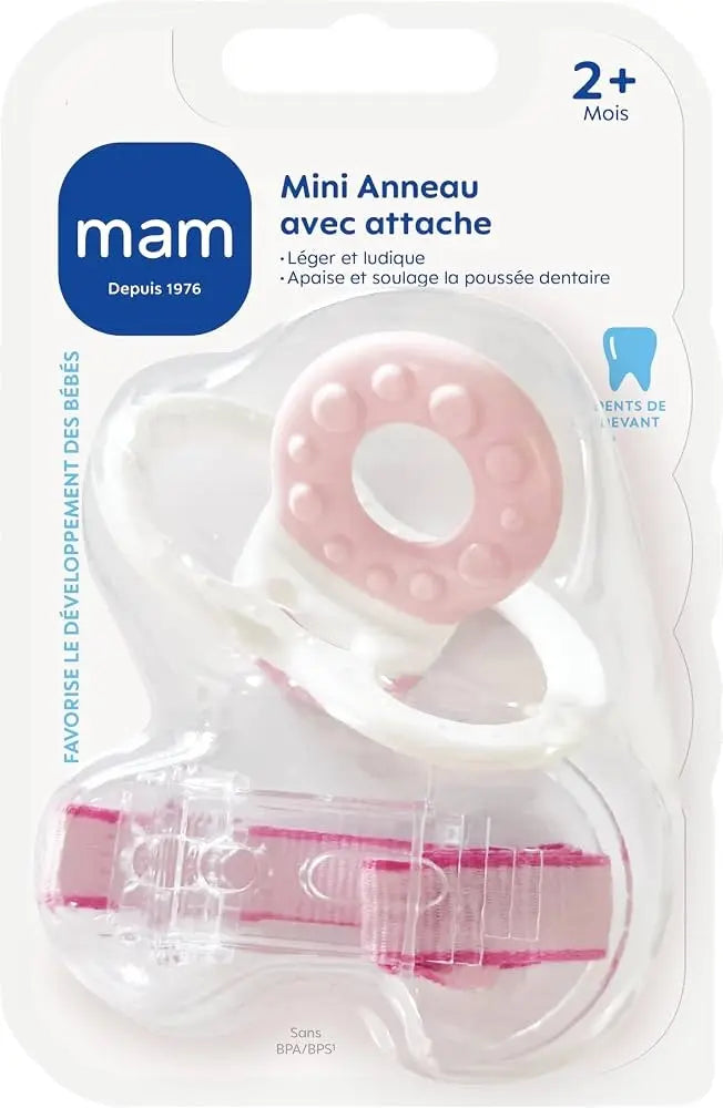 MAM Mini Anneau de Dentition avec Attache – Dès 2 Mois Lariboisière Shop