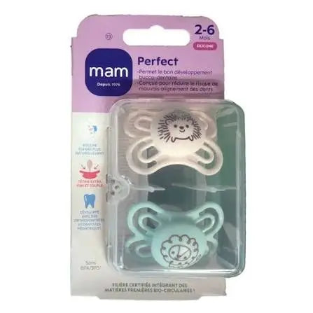 MAM Perfect 2-6 Mois Silicone – Lot de 2 Lariboisière Shop