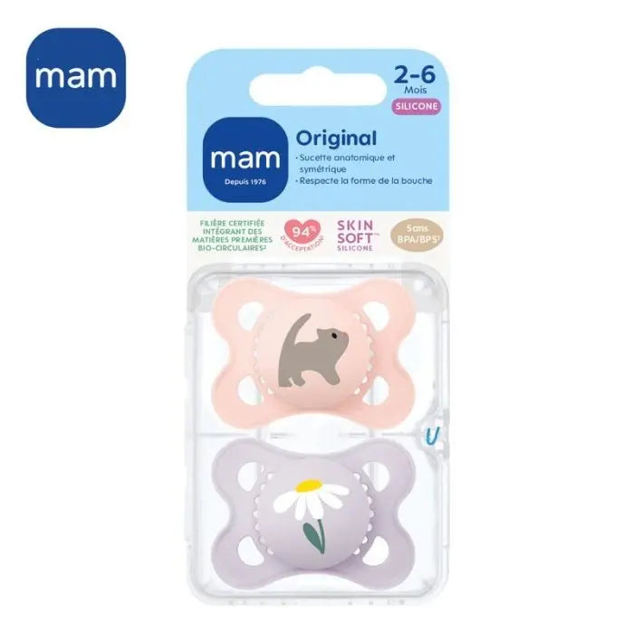 MAM Sucettes Original Nature 2-6 Mois Silicone – Lot de 2 Lariboisière Shop