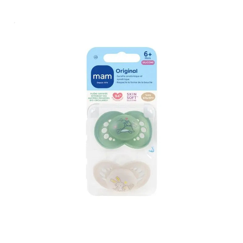 MAM Sucettes Original Nature 6+ Mois Silicone – Lot de 2 Lariboisière Shop