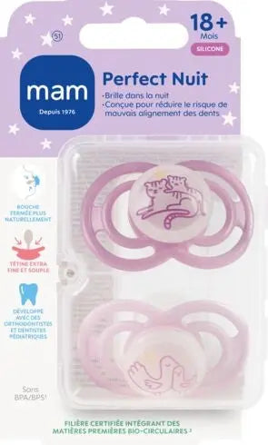 MAM Sucettes Perfect Animaux 18+ Mois Silicone – Lot de 2 Lariboisière Shop