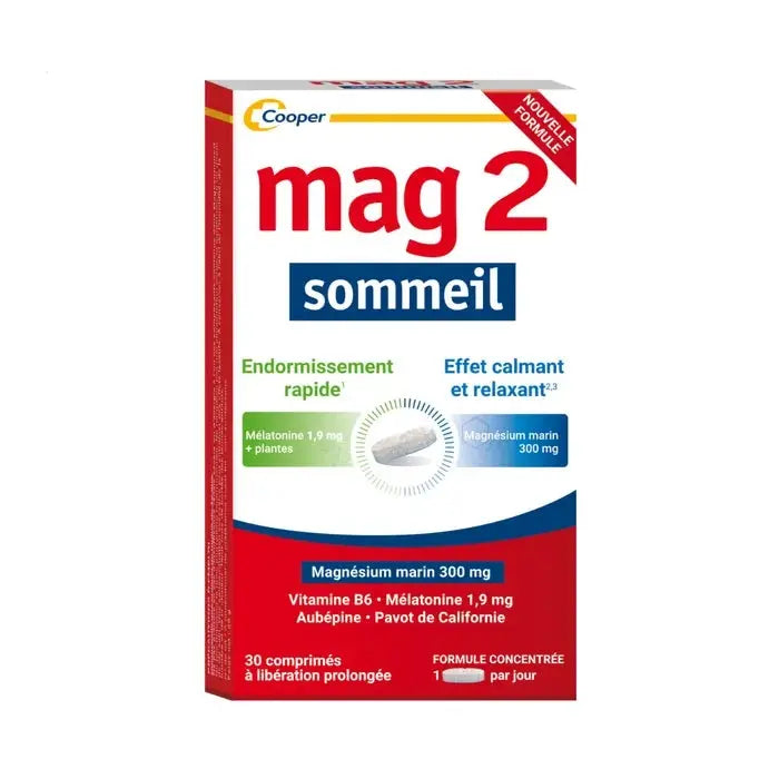 Mag 2 - Sommeil Magnésium Marin 300mg - Nouvelle Formule - 30 Comprimés Lariboisière Shop