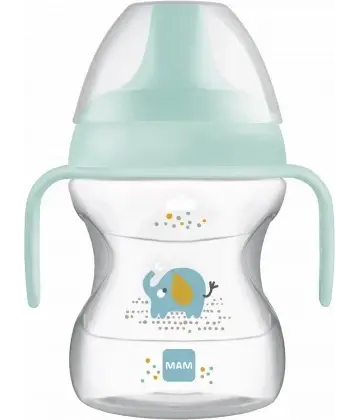 Mam - tasse d'apprentissage 2ème âge décorée bec souple avec anse - 190ml Lariboisière Shop