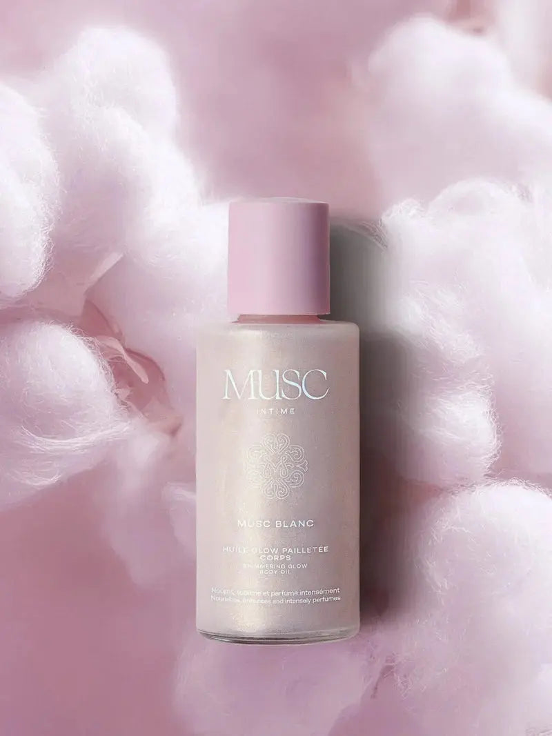 Musc Intime Huile Glow Pailletée Corps Musc Blanc 100 ml Lariboisière Shop